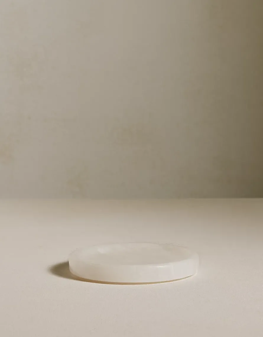 Alabaster Candle Plate – Medium