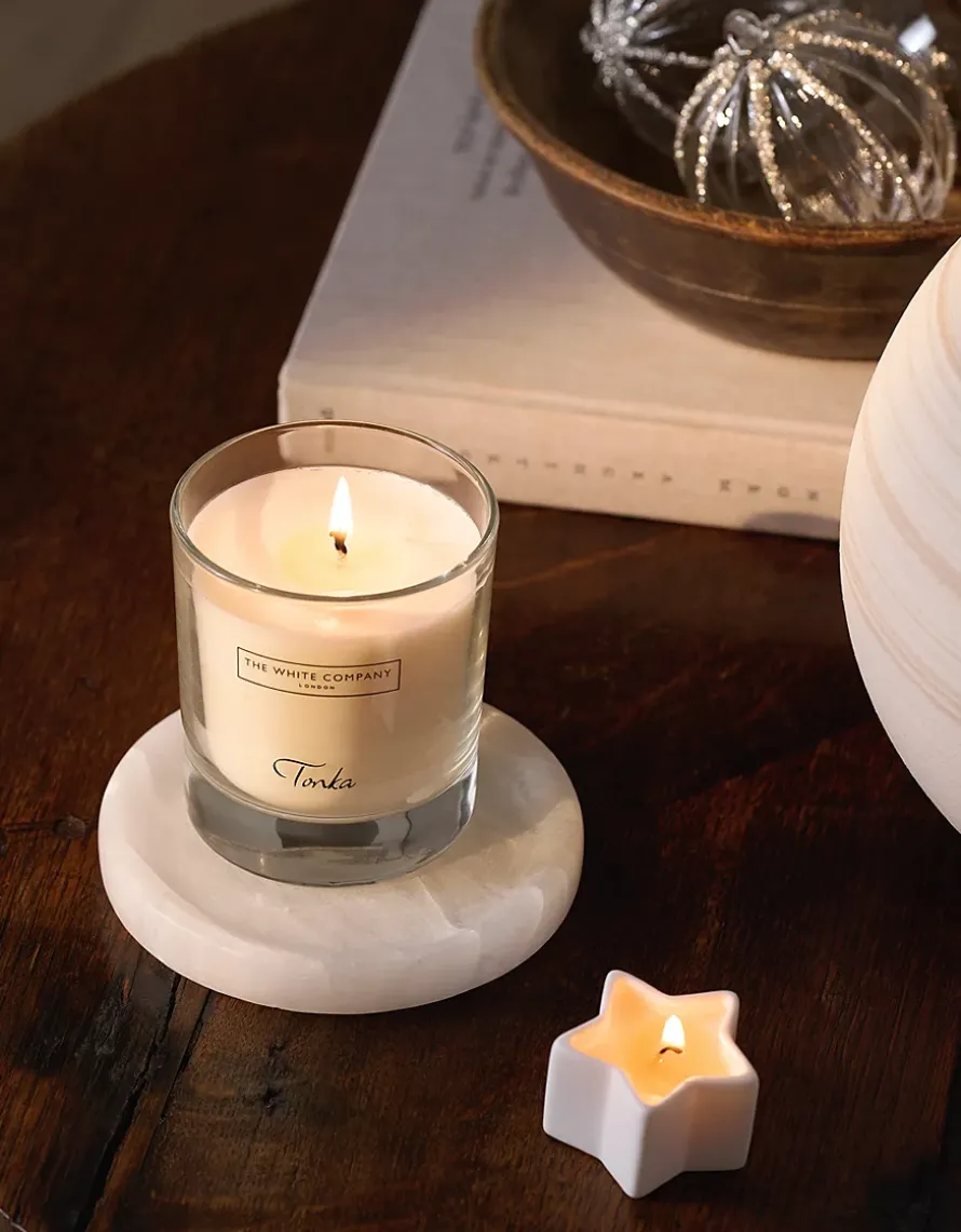 Alabaster Candle Plate – Medium