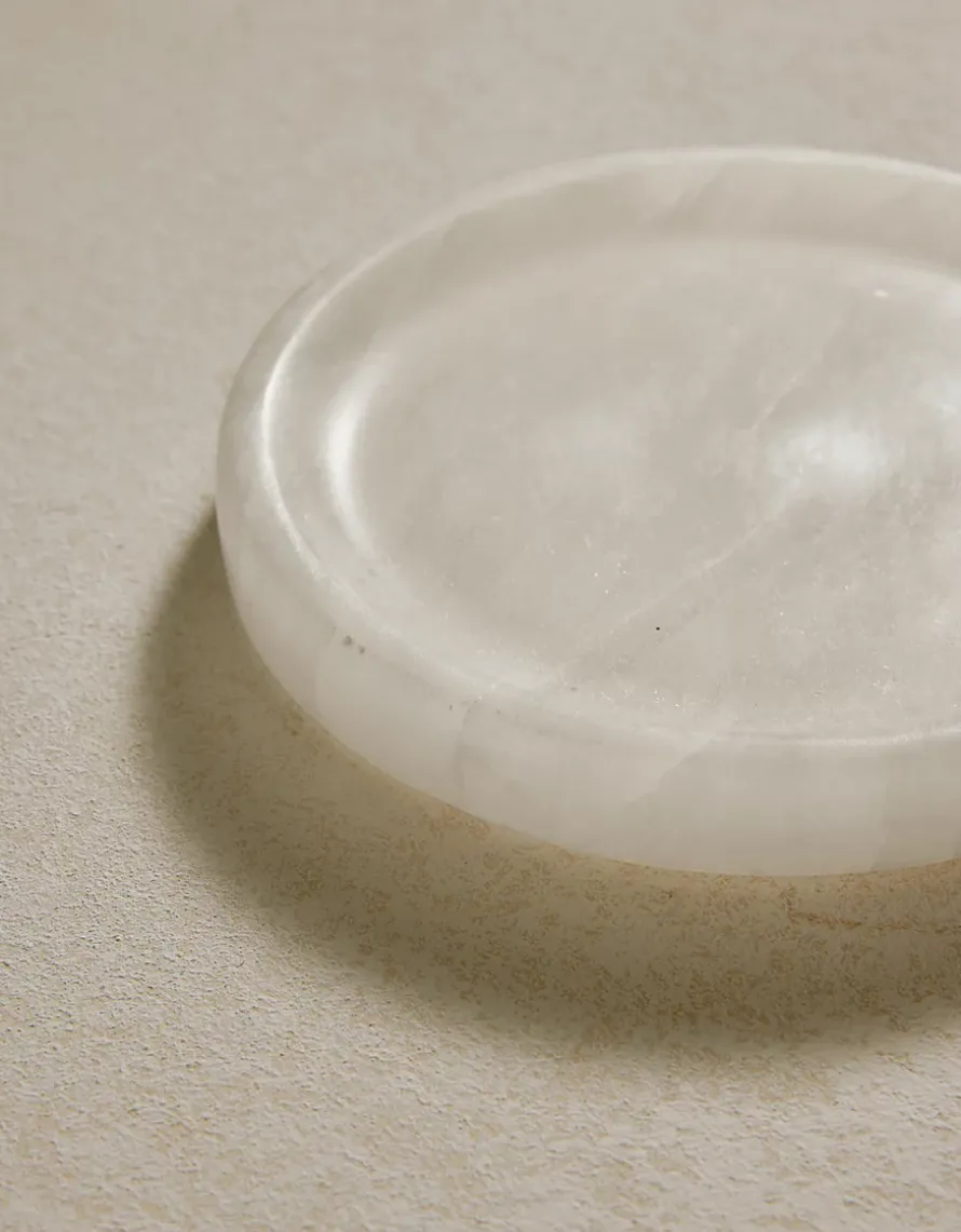 Alabaster Candle Plate – Medium