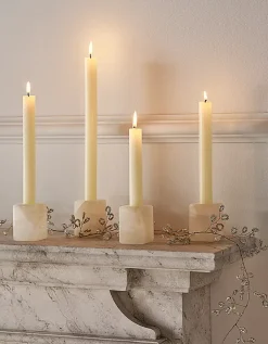 Alabaster Cube Candle Holders – Set of 4