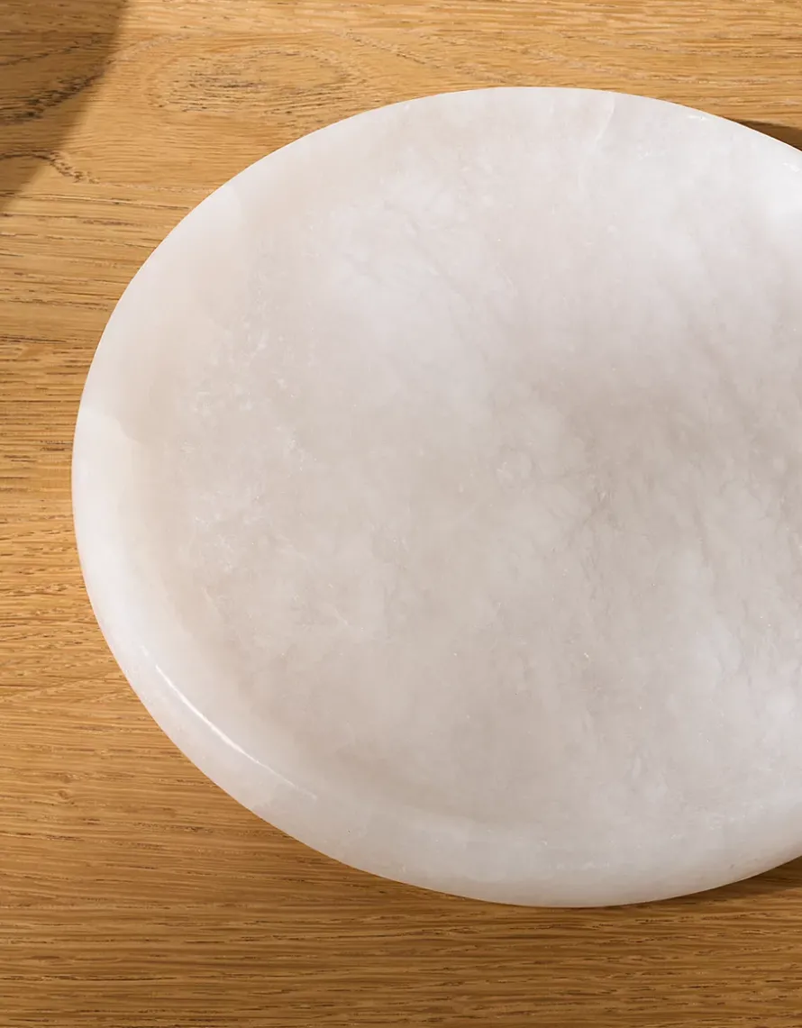 Alabaster Large Candle Plate