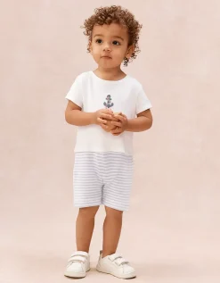 Baby Organic Cotton Anchor Romper (0–2yrs)