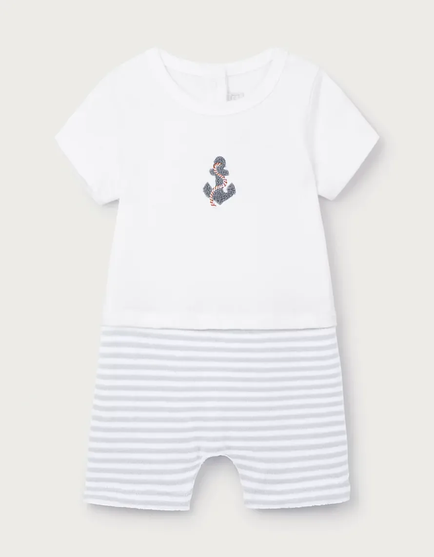 Baby Organic Cotton Anchor Romper (0–2yrs)