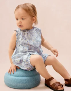 Baby Organic Cotton Petunia Floral Romper (0–2yrs)