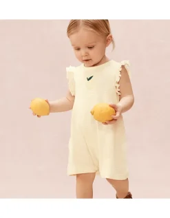 Baby Organic Cotton Stripe Lemon Romper (0–2yrs)