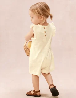 Baby Organic Cotton Stripe Lemon Romper (0–2yrs)
