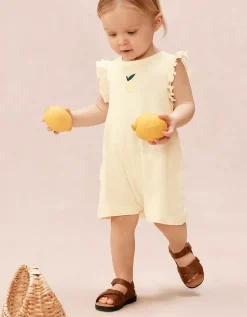 Baby Organic Cotton Stripe Lemon Romper (0–2yrs)