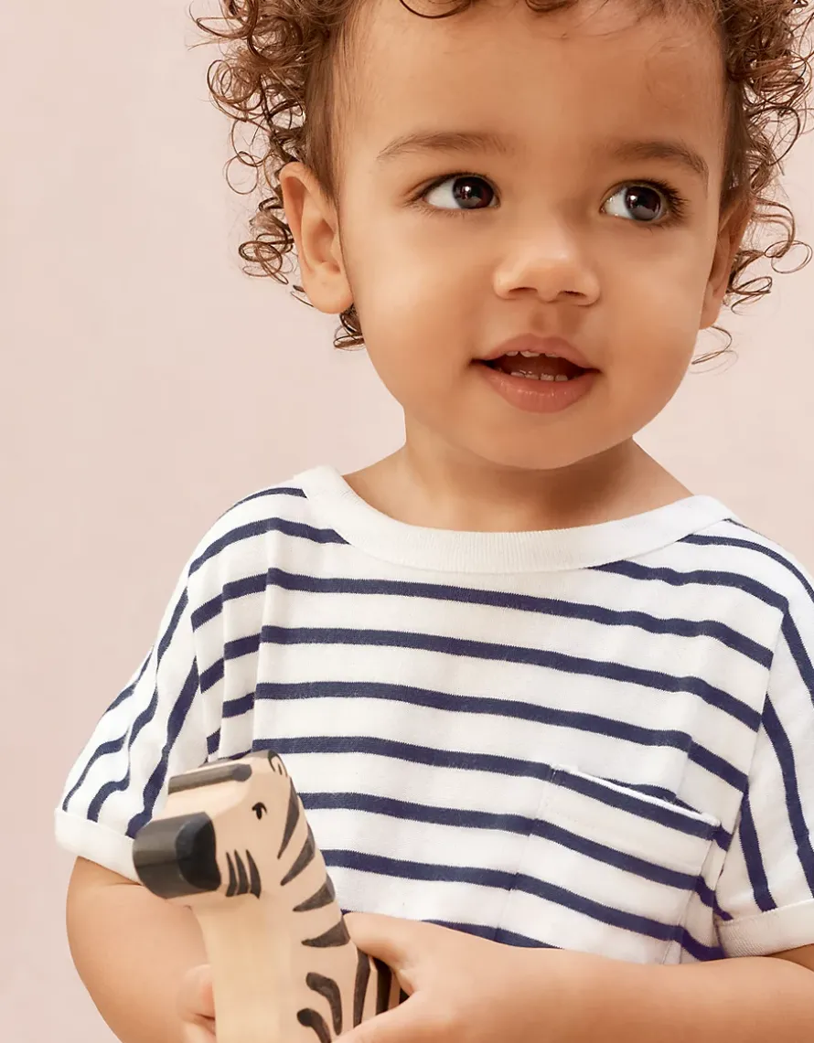 Baby Organic Cotton Stripe Romper (0–2yrs)