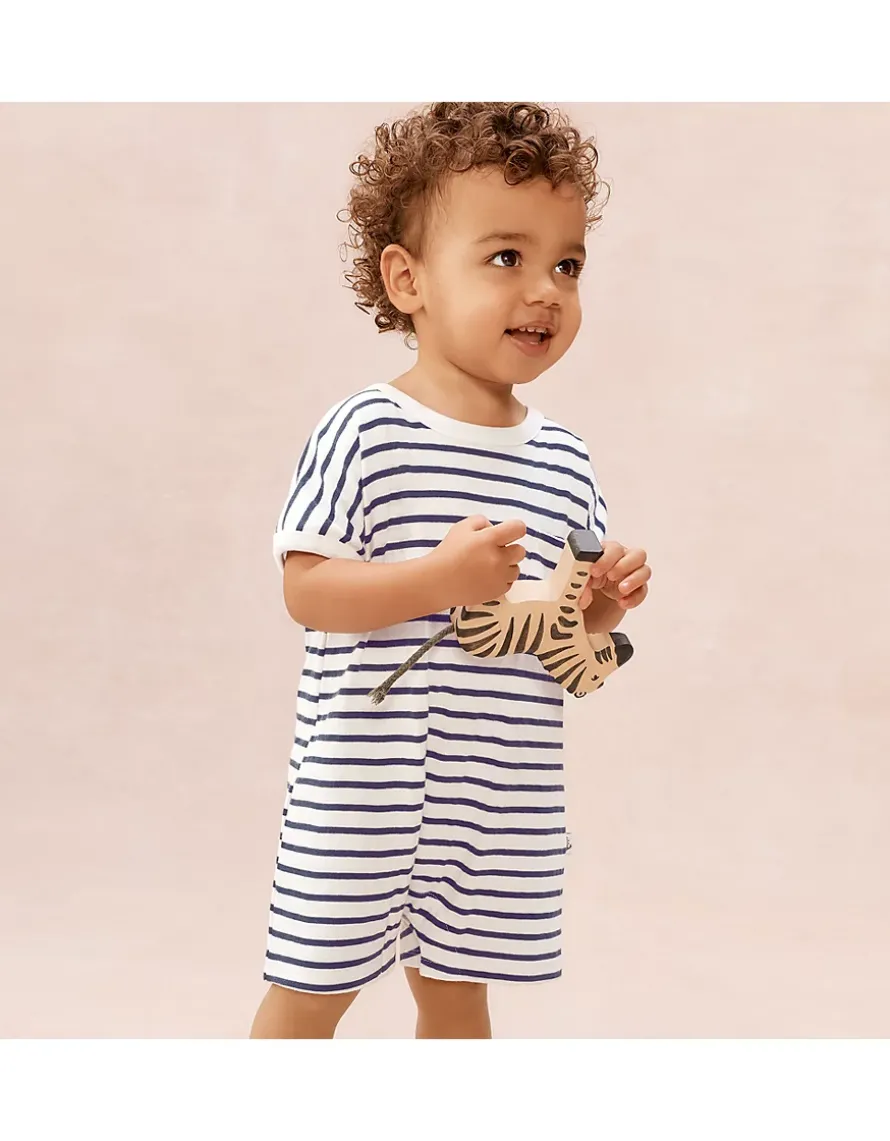 Baby Organic Cotton Stripe Romper (0–2yrs)