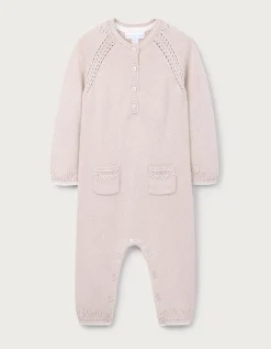 Baby Pointelle Knitted Romper — with Cashmere (0–24mths)