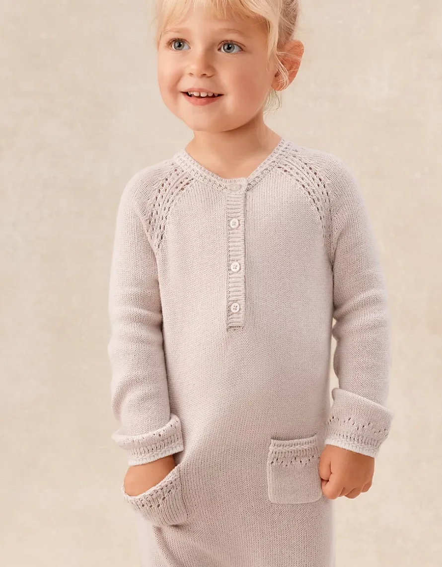 Baby Pointelle Knitted Romper — with Cashmere (0–24mths)