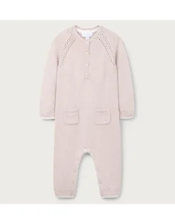 Baby Pointelle Knitted Romper — with Cashmere (0–24mths)