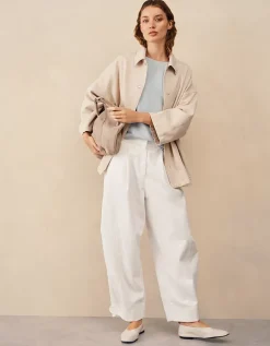 Balloon Sleeve Rolled Hem Sweatshirt