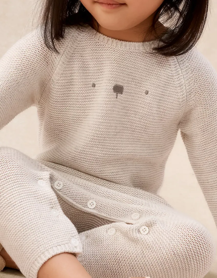 Bear Romper — with Cashmere (0–24mths)