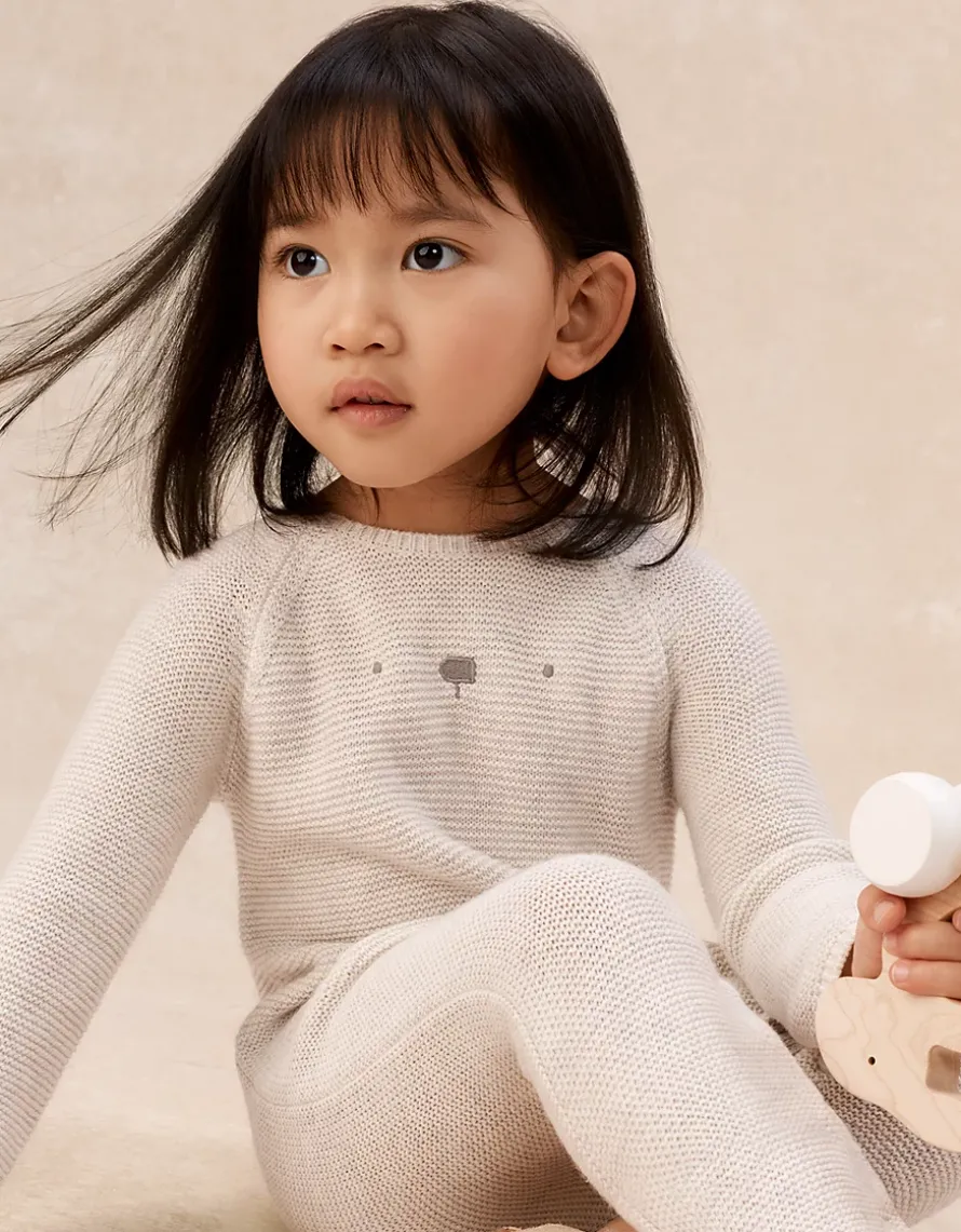 Bear Romper — with Cashmere (0–24mths)