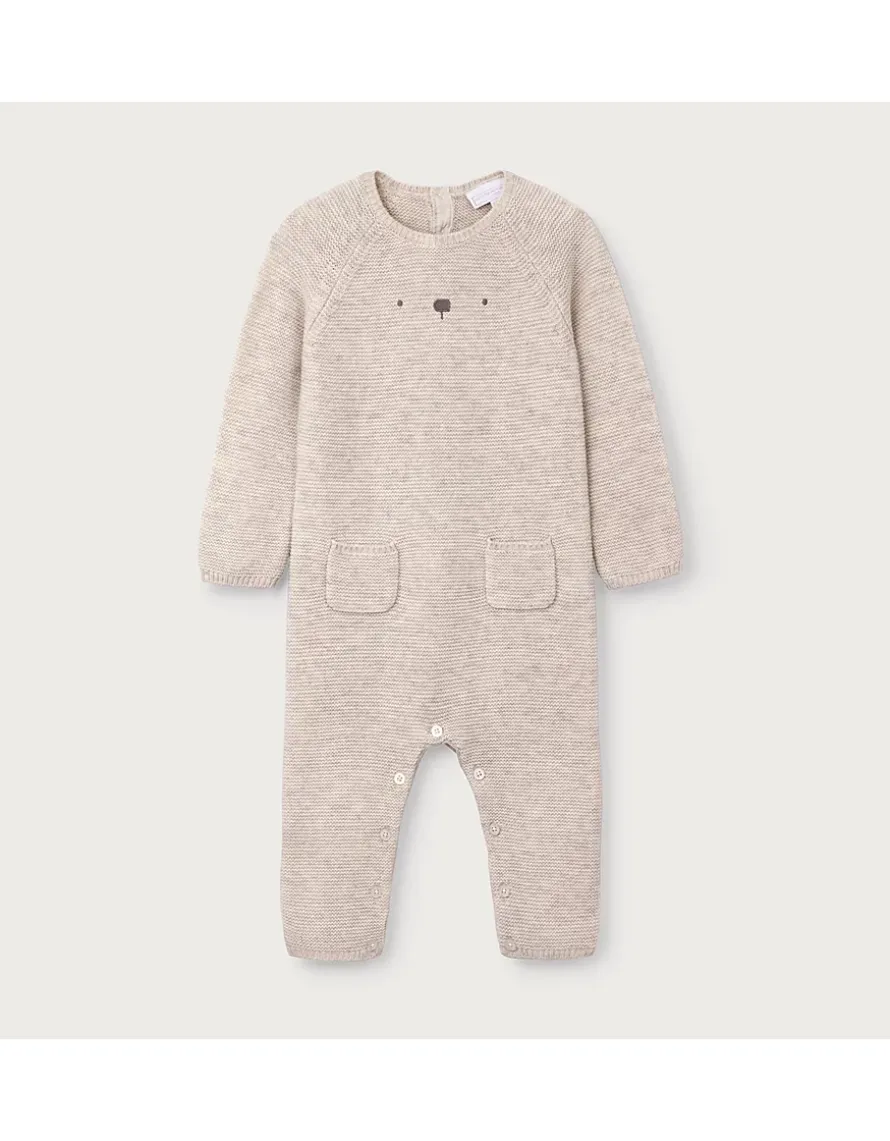 Bear Romper — with Cashmere (0–24mths)