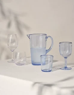 Blue Picnic Stemmed Glass