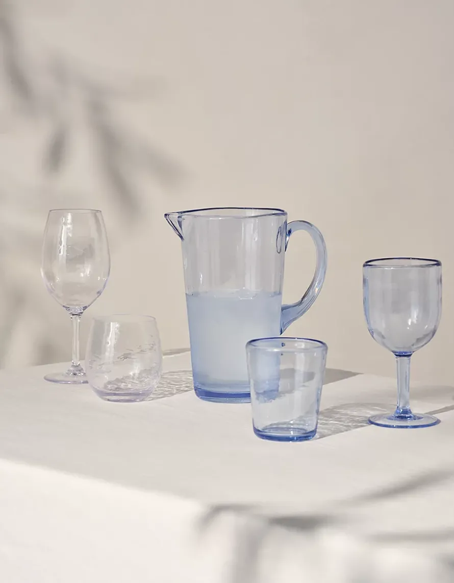 Blue Picnic Stemmed Glass
