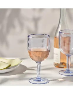 Blue Picnic Stemmed Glass