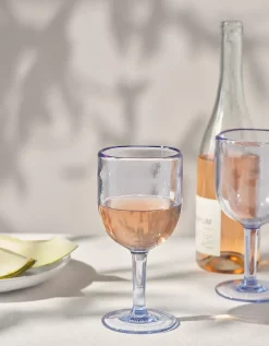 Blue Picnic Stemmed Glass