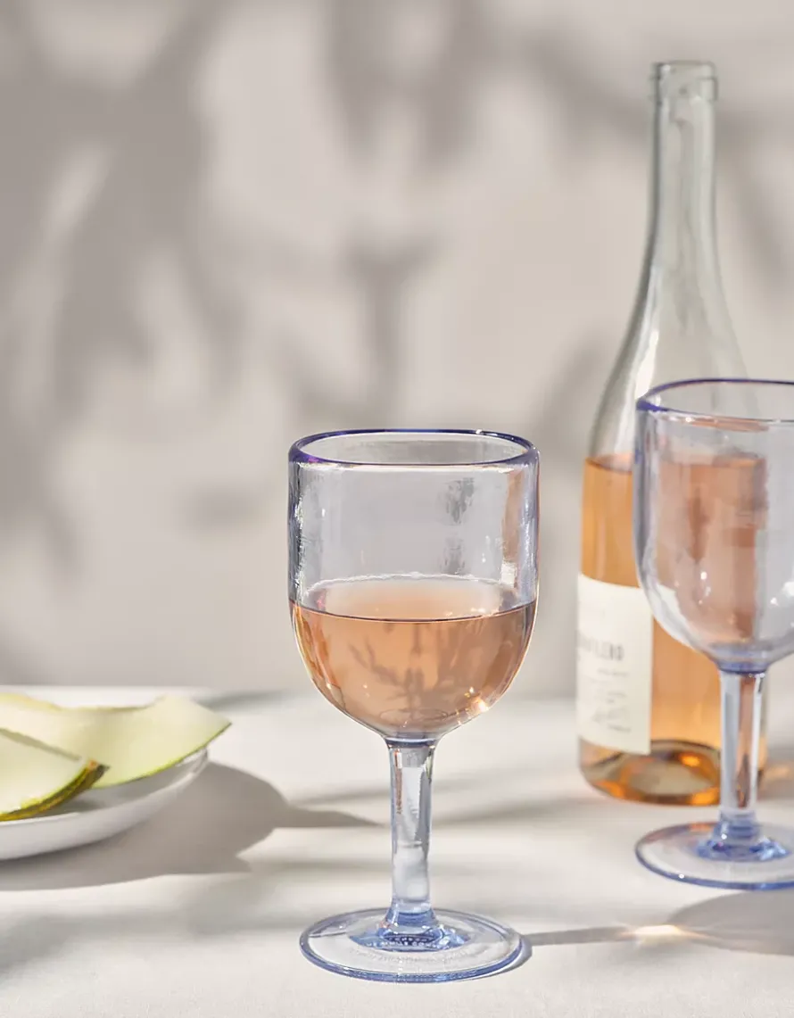 Blue Picnic Stemmed Glass