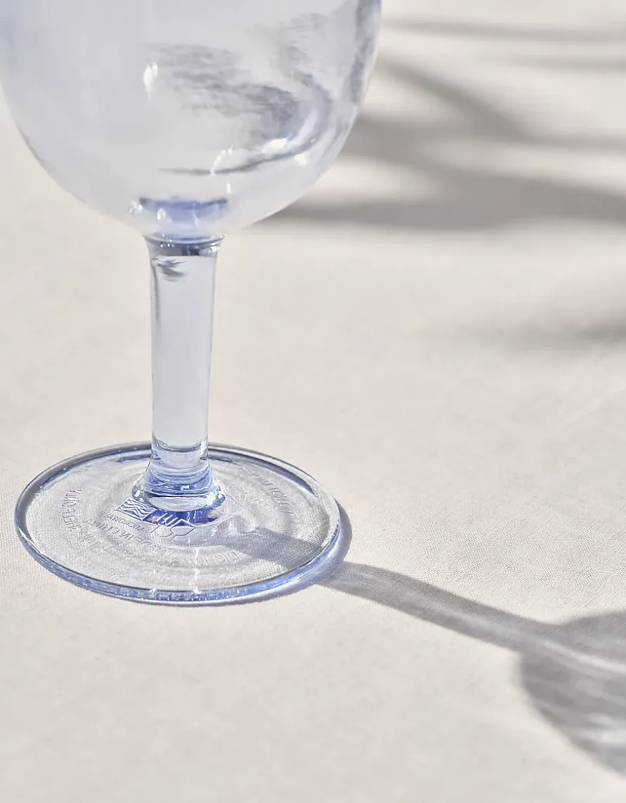 Blue Picnic Stemmed Glass