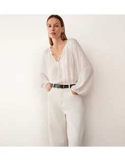 Boho Blouse with Frill Neckline