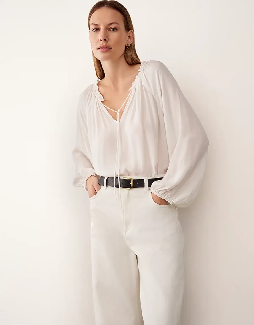 Boho Blouse with Frill Neckline