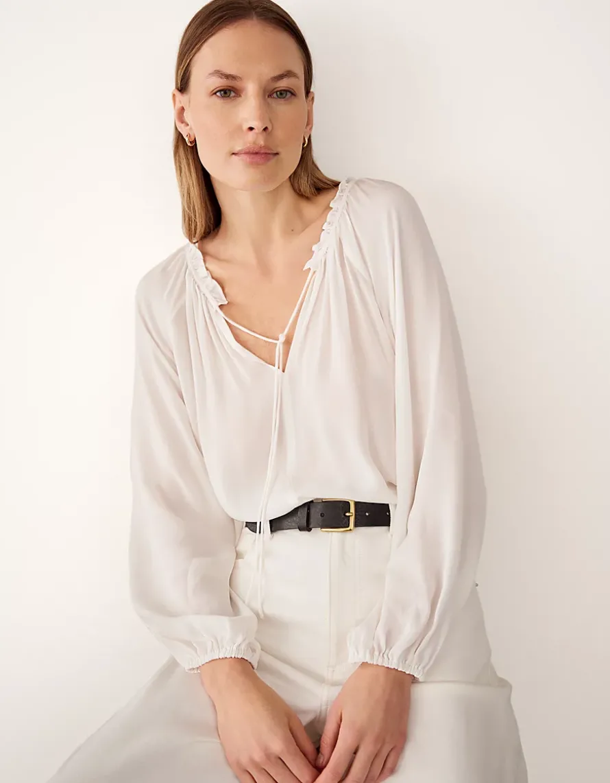 Boho Blouse with Frill Neckline