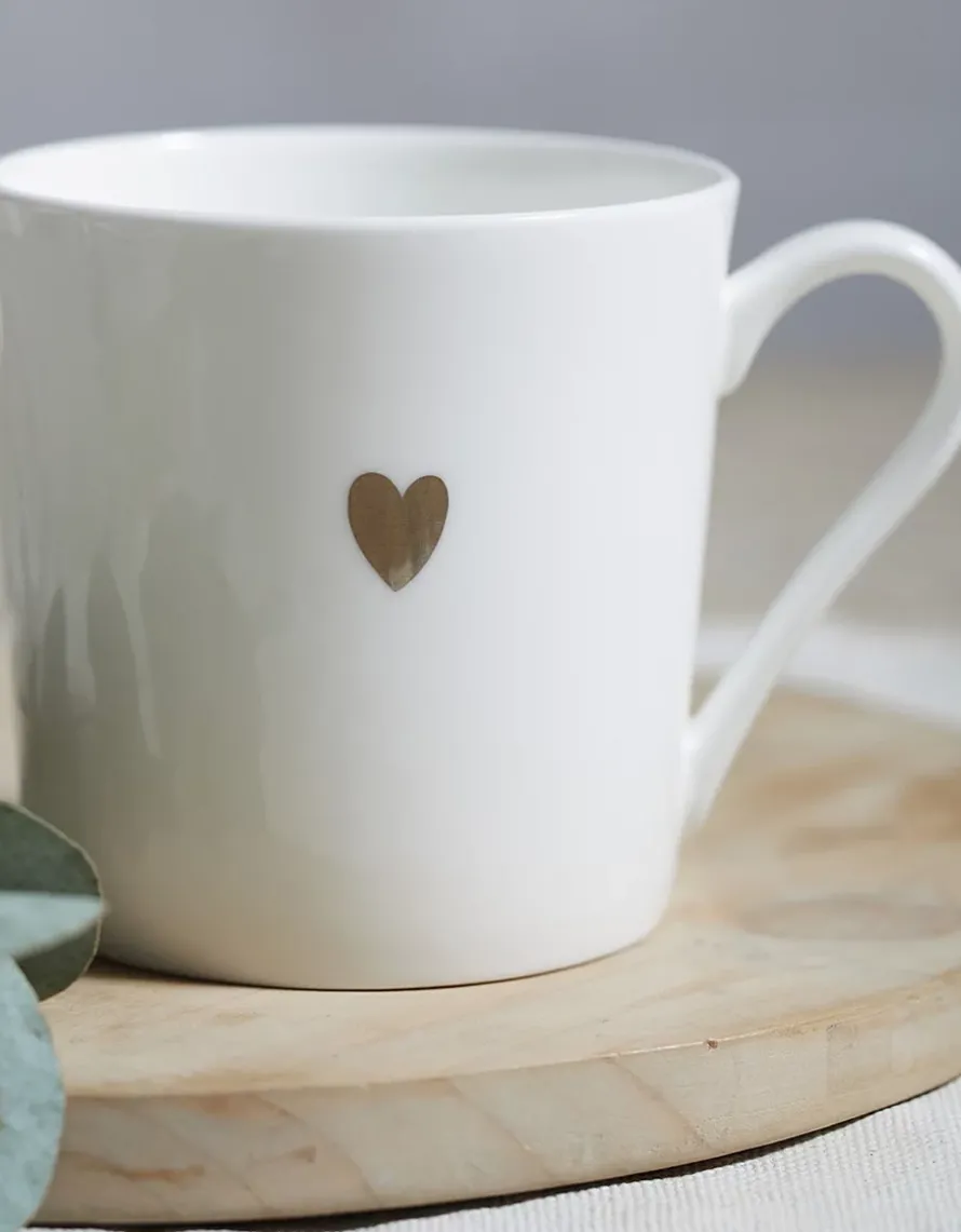 Bone China Heart Mug