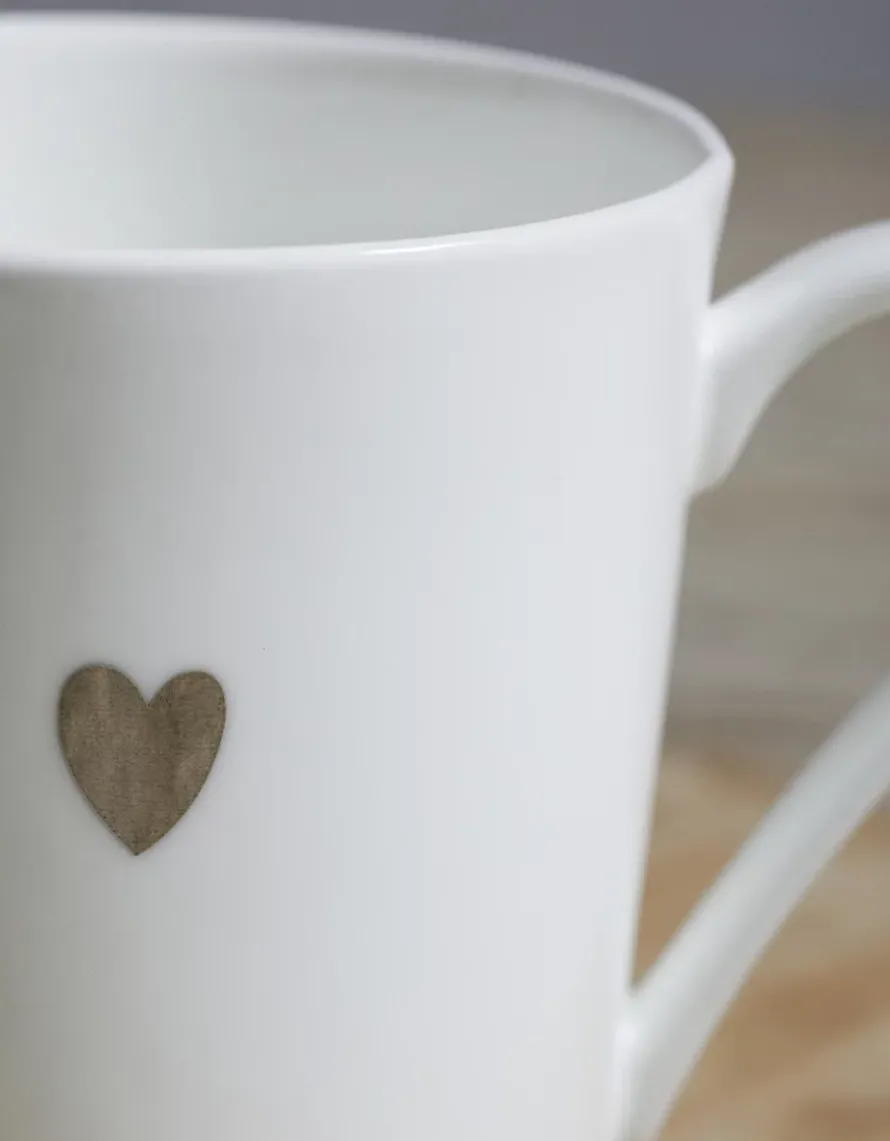 Bone China Heart Mug