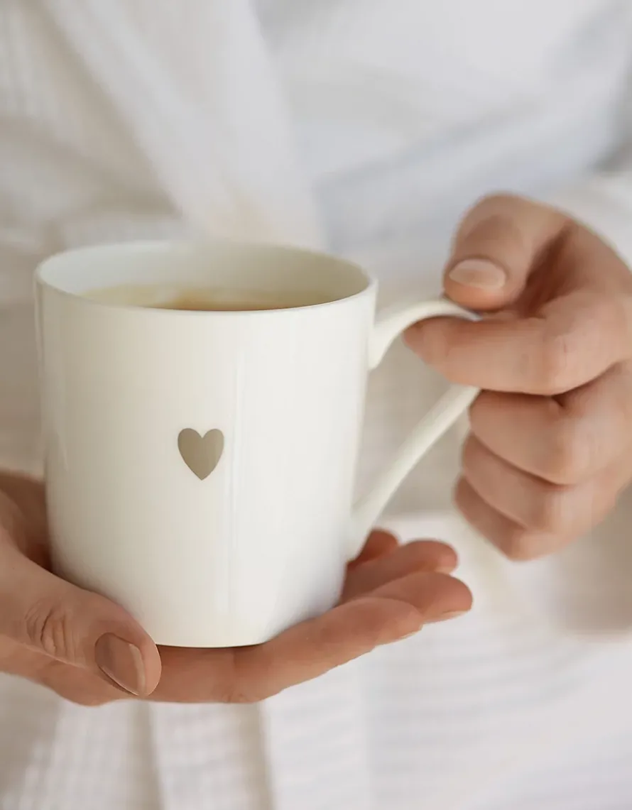 Bone China Heart Mug