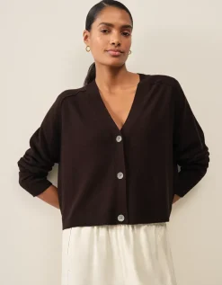 Boxy Cropped Cardigan with Cashmere