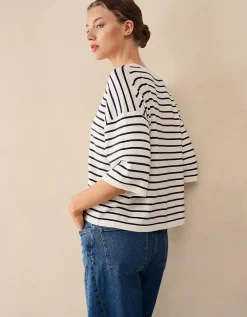 Boxy Stripe Jumper with Recycled Cotton
