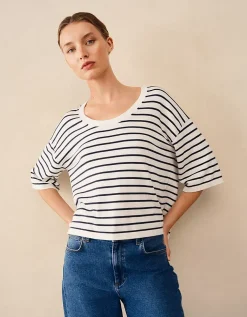 Boxy Stripe Jumper with Recycled Cotton