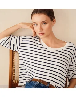 Boxy Stripe Jumper with Recycled Cotton