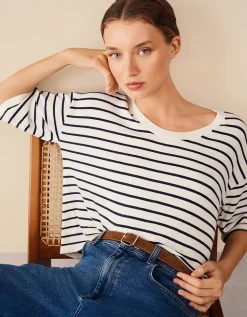 Boxy Stripe Jumper with Recycled Cotton