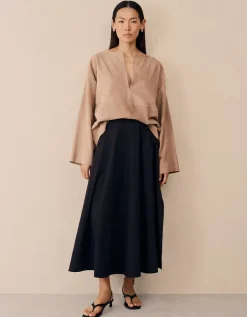 Boxy Suede Panelled Top