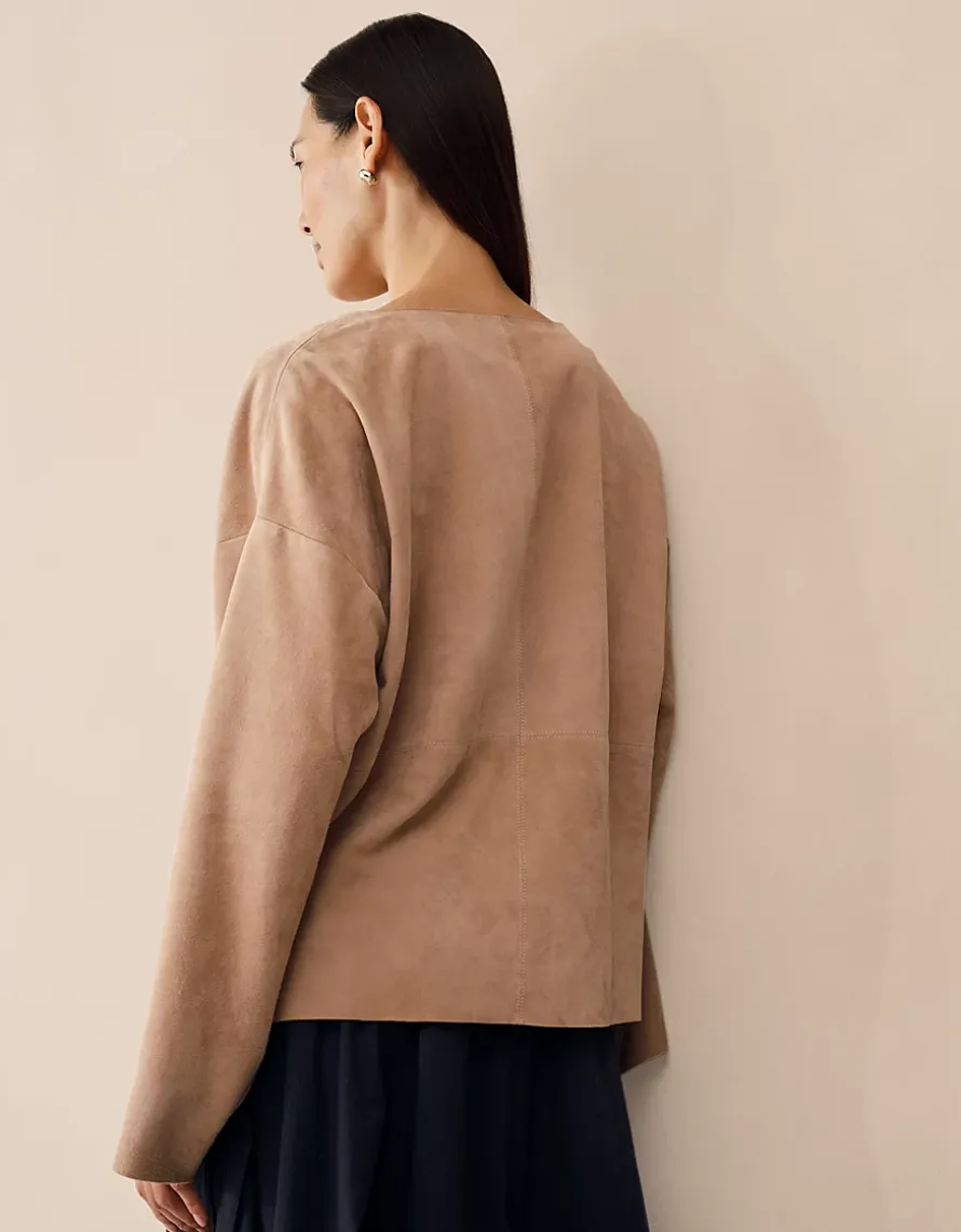 Boxy Suede Panelled Top