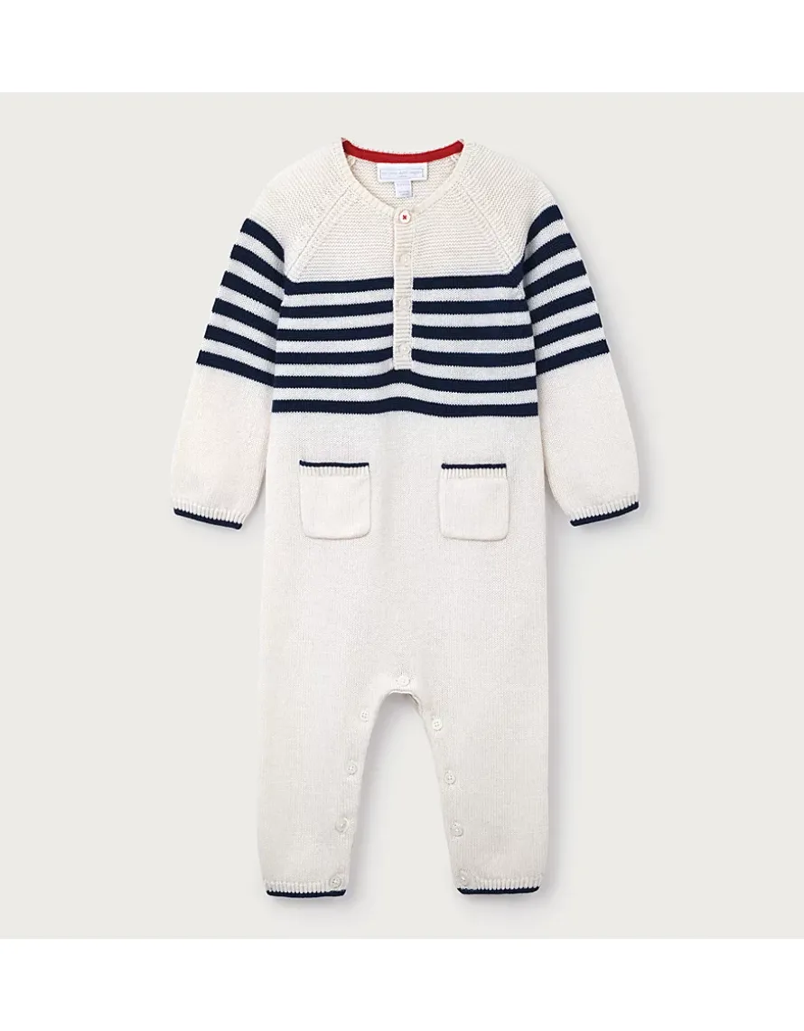 Breton Knitted Romper — with Cashmere (0–24mths)