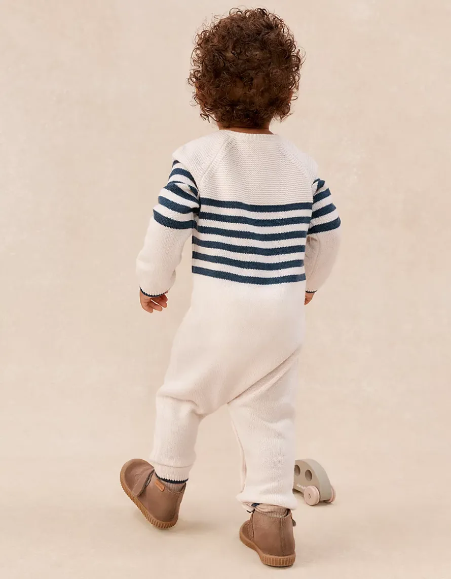 Breton Knitted Romper — with Cashmere (0–24mths)