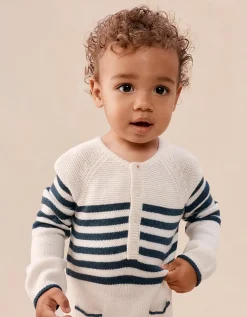 Breton Knitted Romper — with Cashmere (0–24mths)