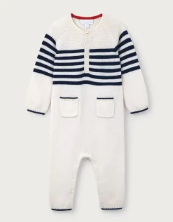 Breton Knitted Romper — with Cashmere (0–24mths)