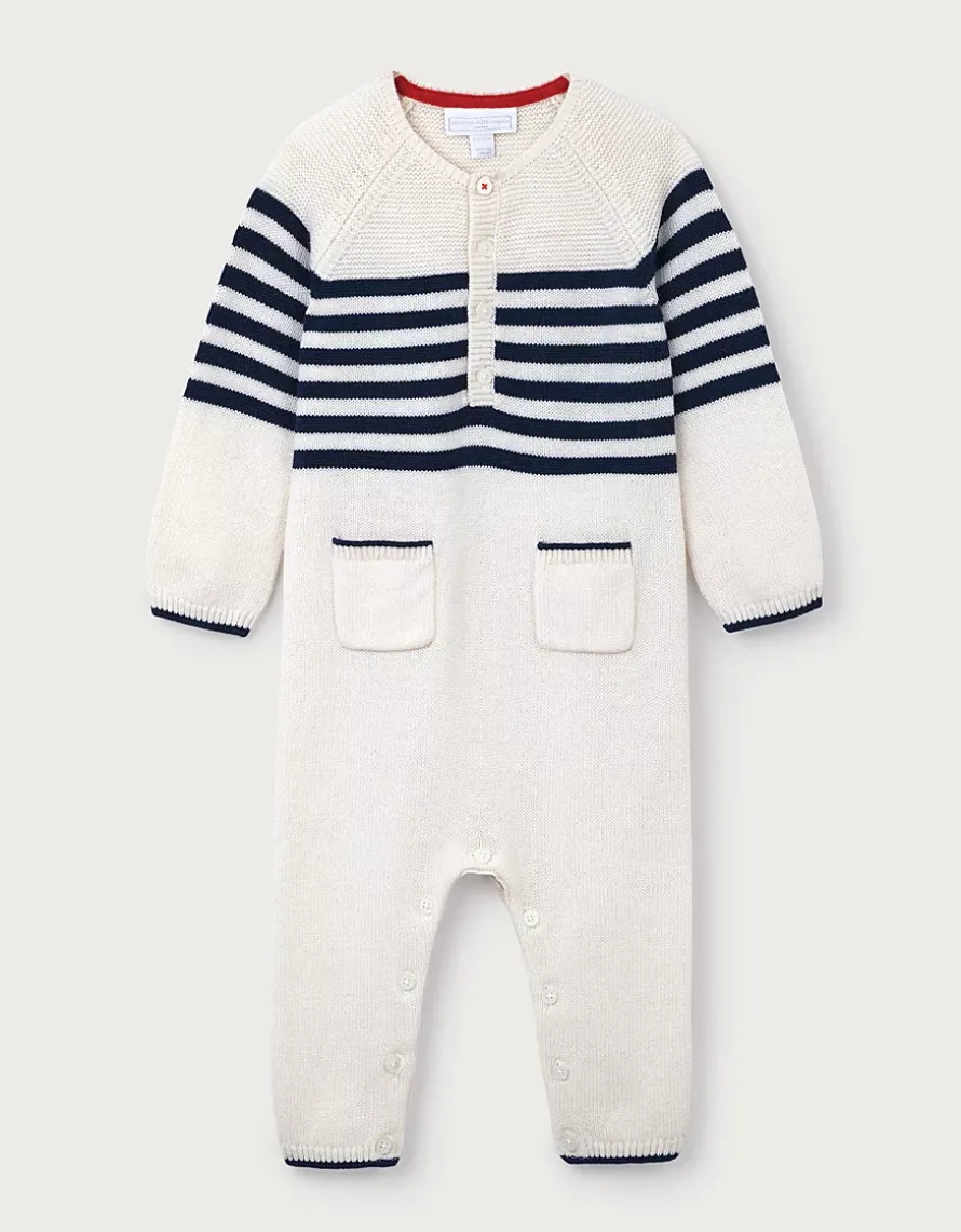 Breton Knitted Romper — with Cashmere (0–24mths)