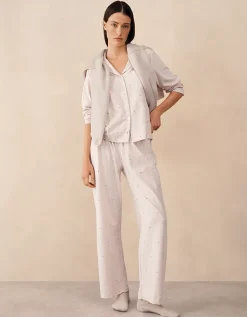 Brushed Organic Cotton Heart Stripe Classic Pyjama Set