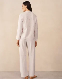 Brushed Organic Cotton Heart Stripe Classic Pyjama Set