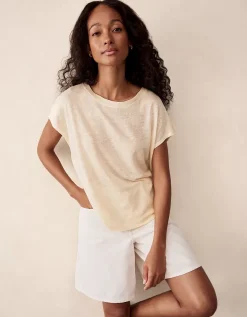 Button Back Jersey Linen Top
