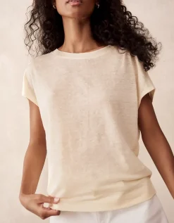 Button Back Jersey Linen Top