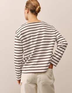 Button Through Stripe Jersey Top