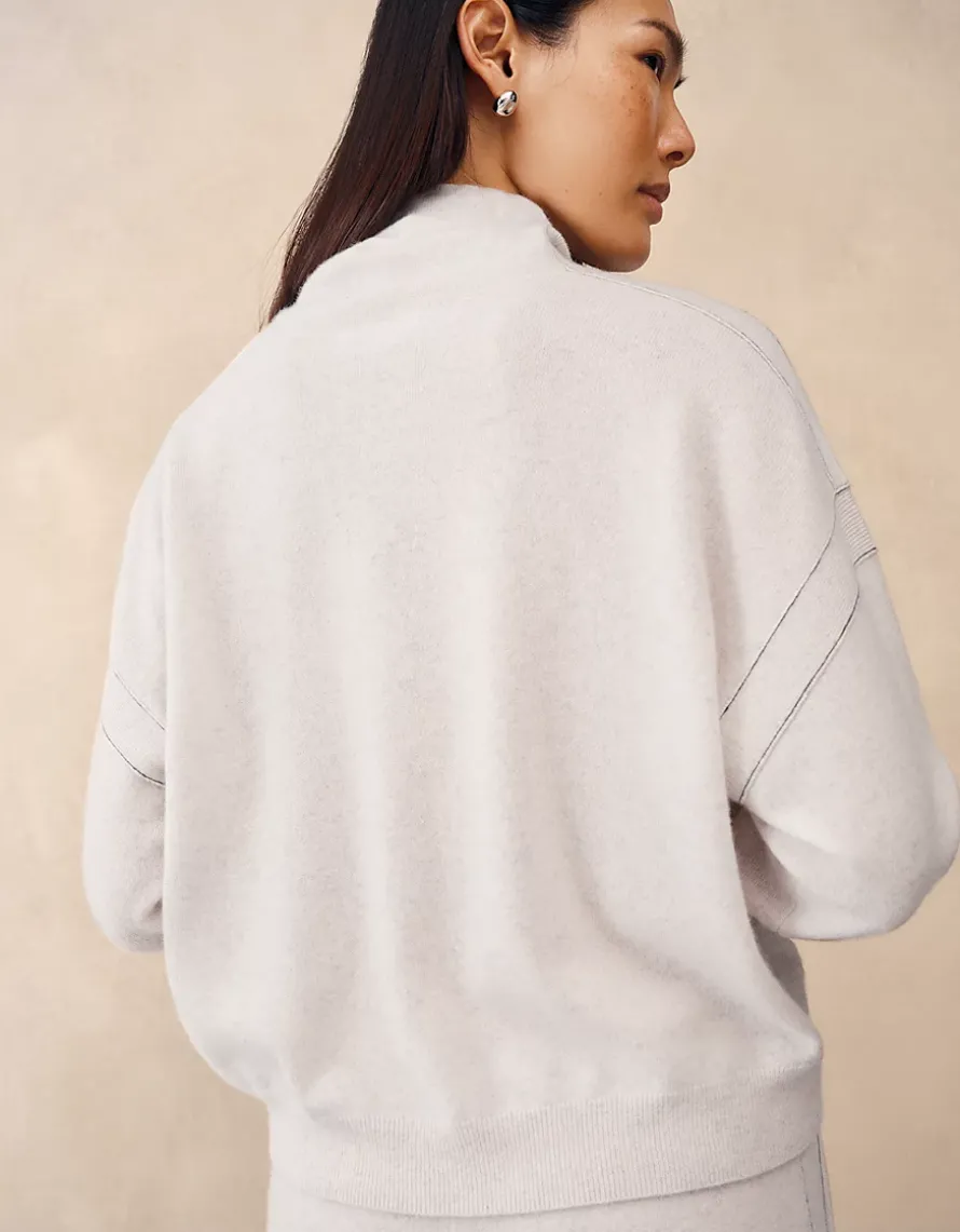 Cashmere Contrast Stitch Detail Jumper